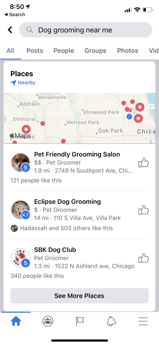 Facebook Places with Map